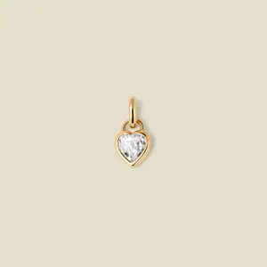 CZ Heart Padlock Charm