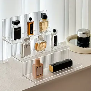 1 stepped perfume shelf, high-grade acrylic cosmetics transparent storage box, entrance desktop multi-layer display rack, cosmetics storage box