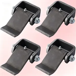 Heavy Duty Greaseable Trailer Hinges, Weld On Strap Style Short Leaf for Dump Trucks Gate Door, Pack of 4 with Grease Fittings, Reusable Heavy Duty Gate Hinges for Trailer Gate Door Hinge