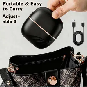 Instant Heat Wireless Mini Hair Straightener Brush – USB Rechargeable Heated Comb, Copper Plate Smooth Styling, Heat-resistant,  3-temperature Settings, On-the-Go Hair Fix Tool, Travel-Friendly