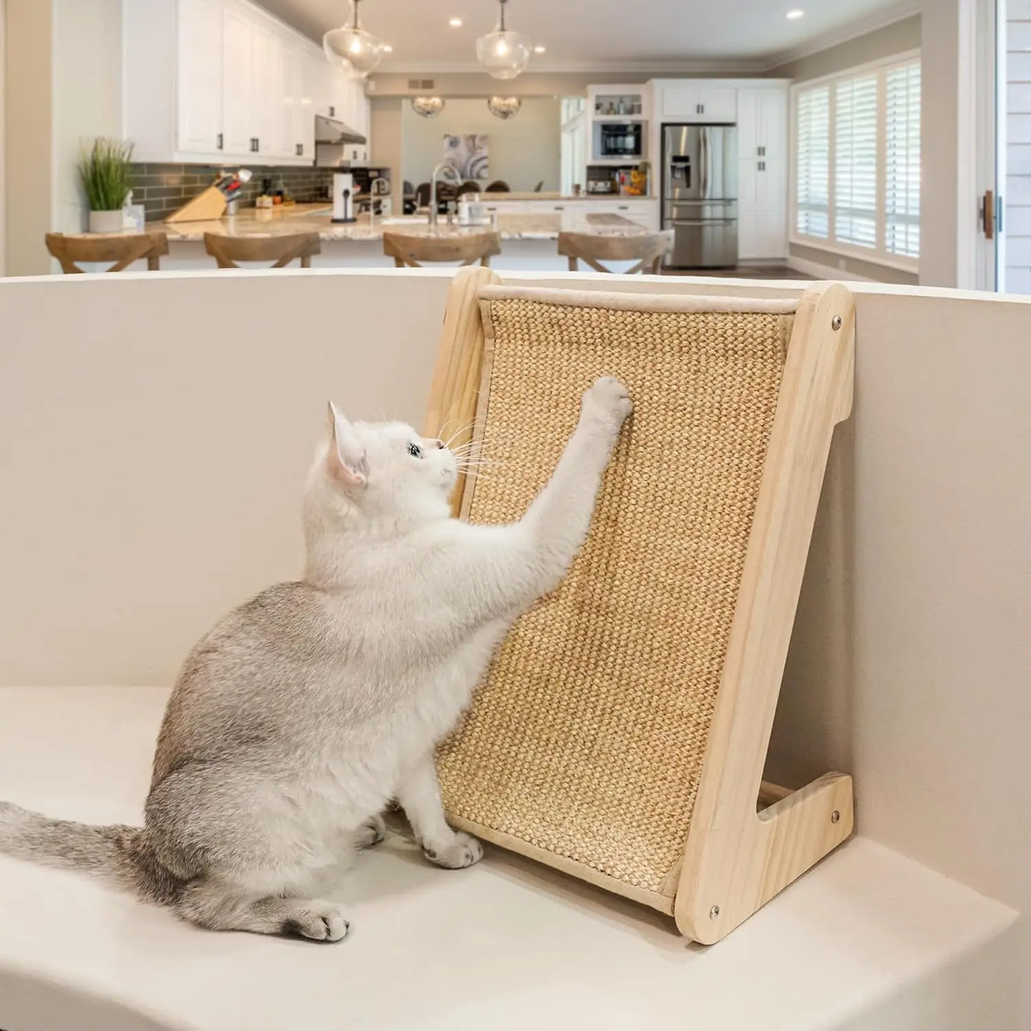 Cat scratching board, sisal cat scratching ladder, L-shaped cat scratching mat, suitable for indoor cats, wall furniture protector for kittens