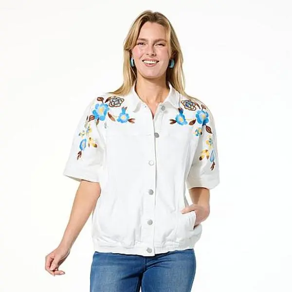 Colleen Lopez Embroidered Denim Jacket