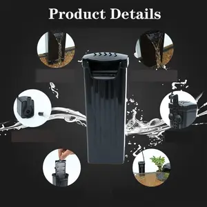 Fish Tank Filter for Turtle Tanks, Reptiles, Amphibians, Frog, Cichlids, Newt or Fish Tank Waterfall Flow Water Clean Pump (Black Filter)