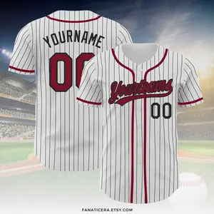 Personalized Name Team,Custom Stripe Line Color Baseball Jersey For Baseball Fans,Custom Number Baseball Team Couple Jersey B3