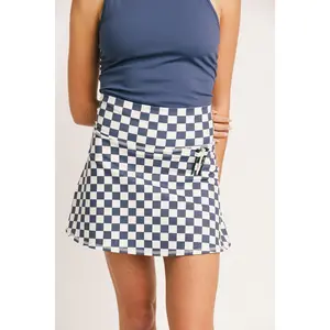George Skirt - Indigo/White Checkered