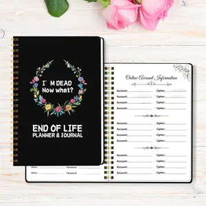 Floral Pattern End-of-life Planning & Journal Notebook, 1 Count Essential Personal Planning Notebook with Emergency Contacts, Care Plan