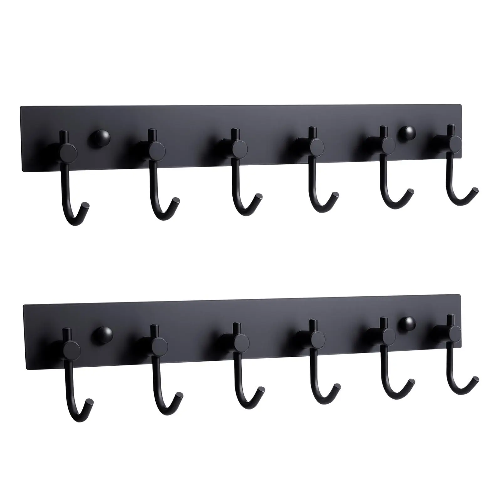 GARVEE Decorative Adhesive Key Holder for Wall - 6 Row Stainless Steel Key Hooks Organizer for Keys, Coats, Towels, Hats | No Drill Mounting, Golden Key Hanger for Entryway, Hallway, Kitchen (2 Pack)