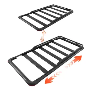 【Summervibes】VEVOR Roof Rack Cargo Basket, 64 x 39 x 4.53 in, Heavy Duty Roof Top Carrier Basket with Extension, 200 lbs Capacity, All-Weather Car Top Luggage Holder, Universal Fit for SUVs Trucks Vehicles Pickups