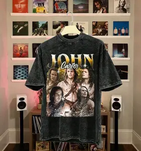 John Carter Washed Shirt T-shirt Unisex Cotton Vintage 90's Graphic Tee Unisex Crewneck Shirt