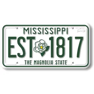 Mississippi State License Plate Magnet by Classic Magnets, 1.9" x 3.8"
