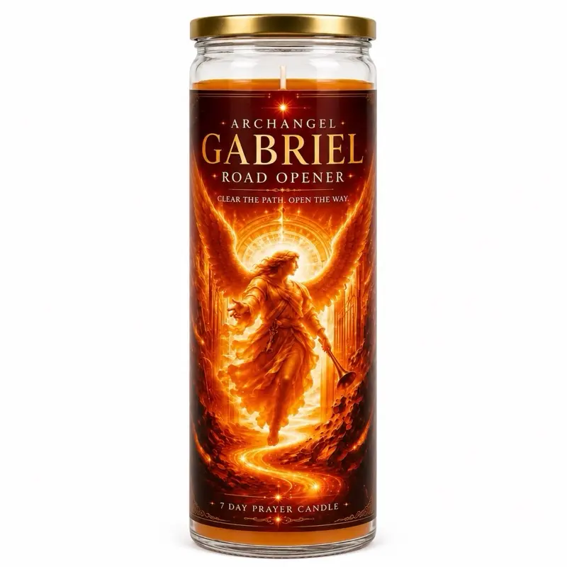 Archangel Gabriel Road Opener 7 Day Prayer Candle | Clear Communication, Open Roads & Opportunity