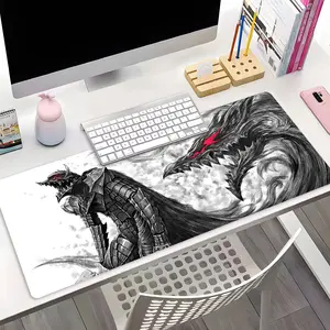 Dark Knight Monster Design Large Gaming Mouse Pad,Aesthetic Desktop Decoration Pad,Washable Rubber Pad Non-Slip Lock Edge Multi-Size Mouse Pad Suitable For Home Office,Good Gift for Family and Friends