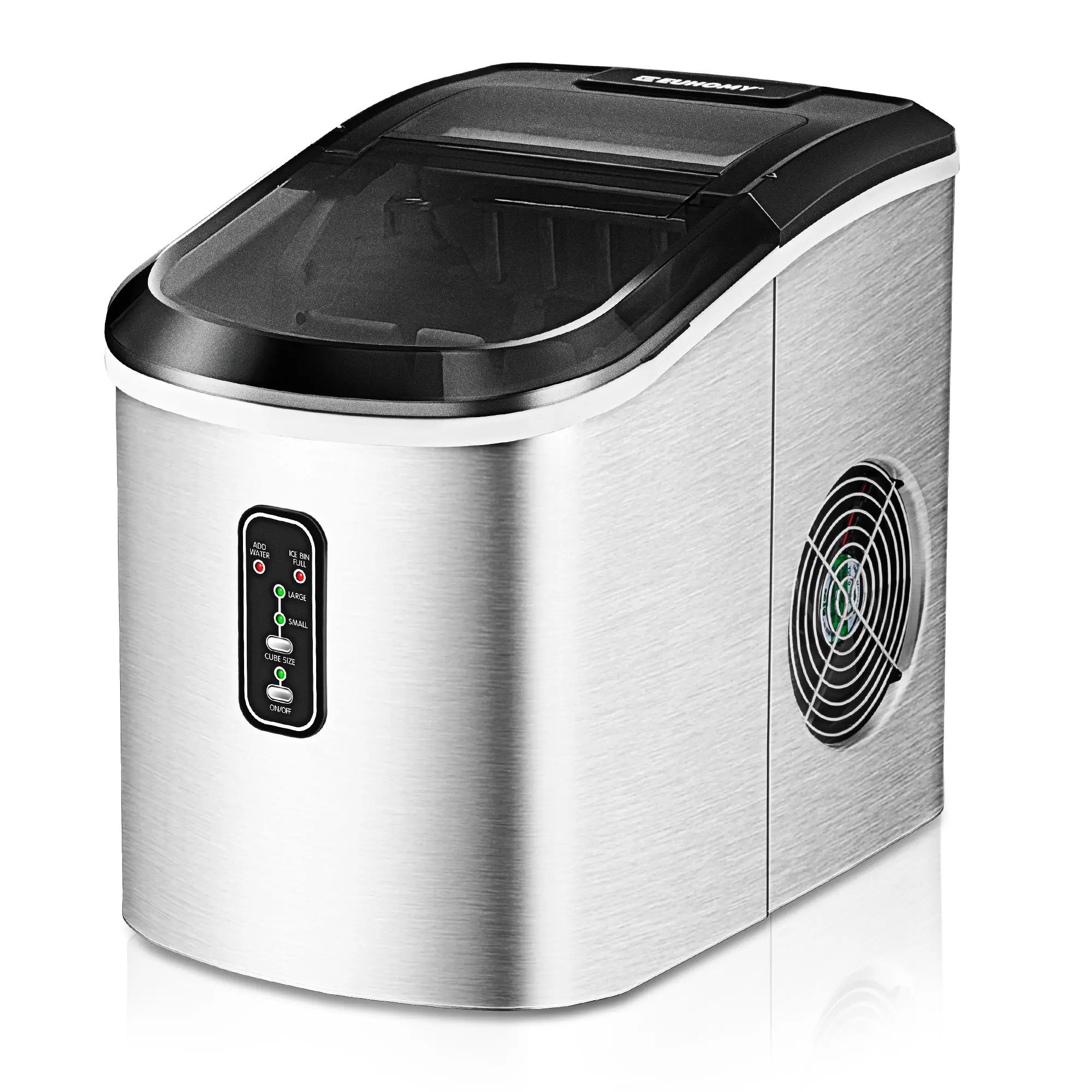 EUHOMY Ice Maker Machine Countertop, 26 lbs in 24 Hours, 9 Cubes in 8 Mins, Electric & Compact, with Scoop & Basket, Perfect for Home/Kitchen/Office,