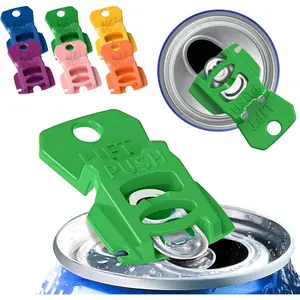 Complete Cover Easy Tab Opener - Easy-Open  Can Tab Toppers for Soda, , Juice - Fits 6oz to 16oz Cans - Color-Coded Drink Markers for Camping, BBQ, Outdoor Use (12PACK)