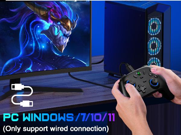 ESYWEN Switch Controller for Nintendo Switch/Lite/OLED, Hall Joystick Wireless Switch Pro Controller support iOS/Android/Windows PC, Switch Remote Joystick Gamepad with RGB/Turbo/Motion Control/Vibration