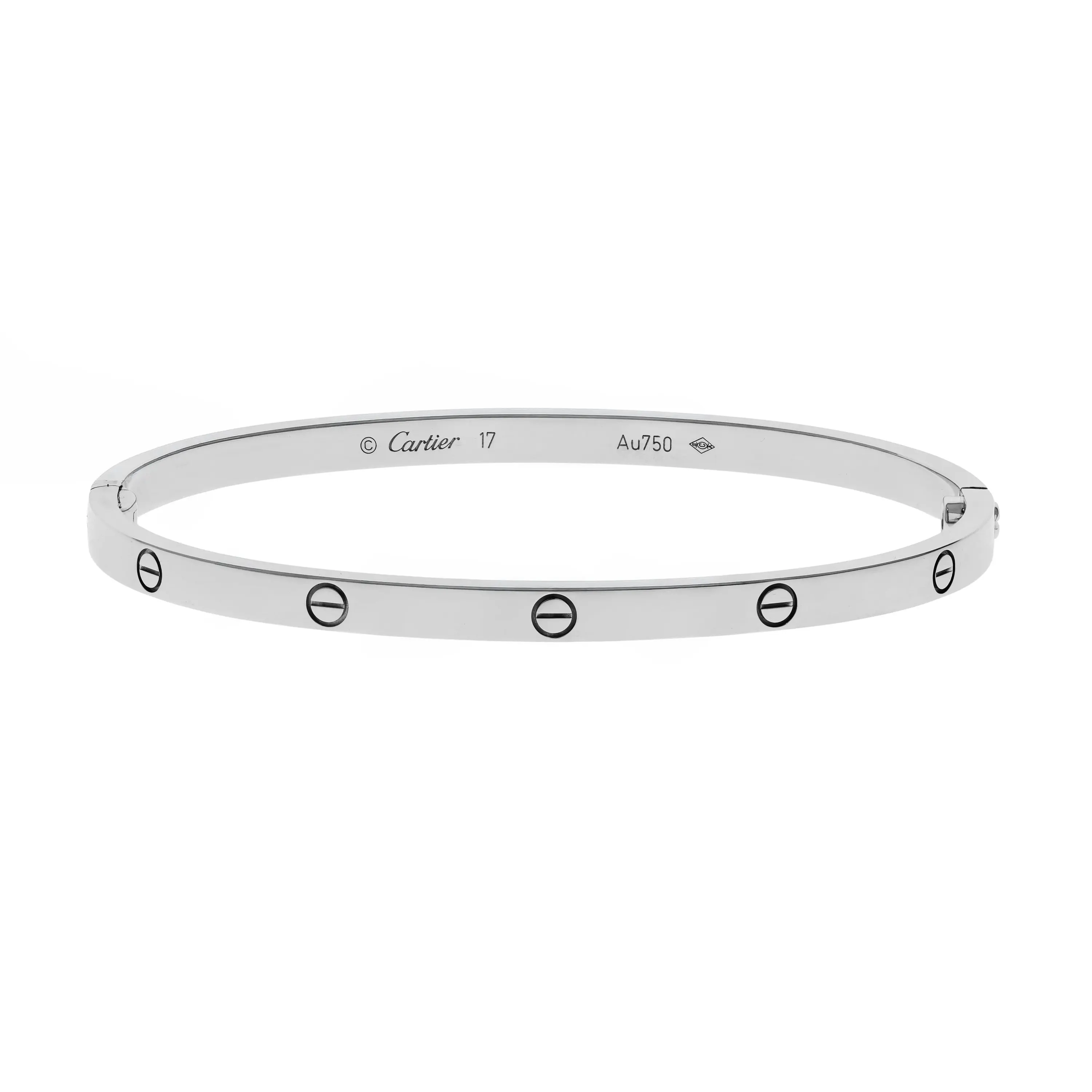 Pre-owned Cartier Love Small Model Bangle Bracelet Size 17