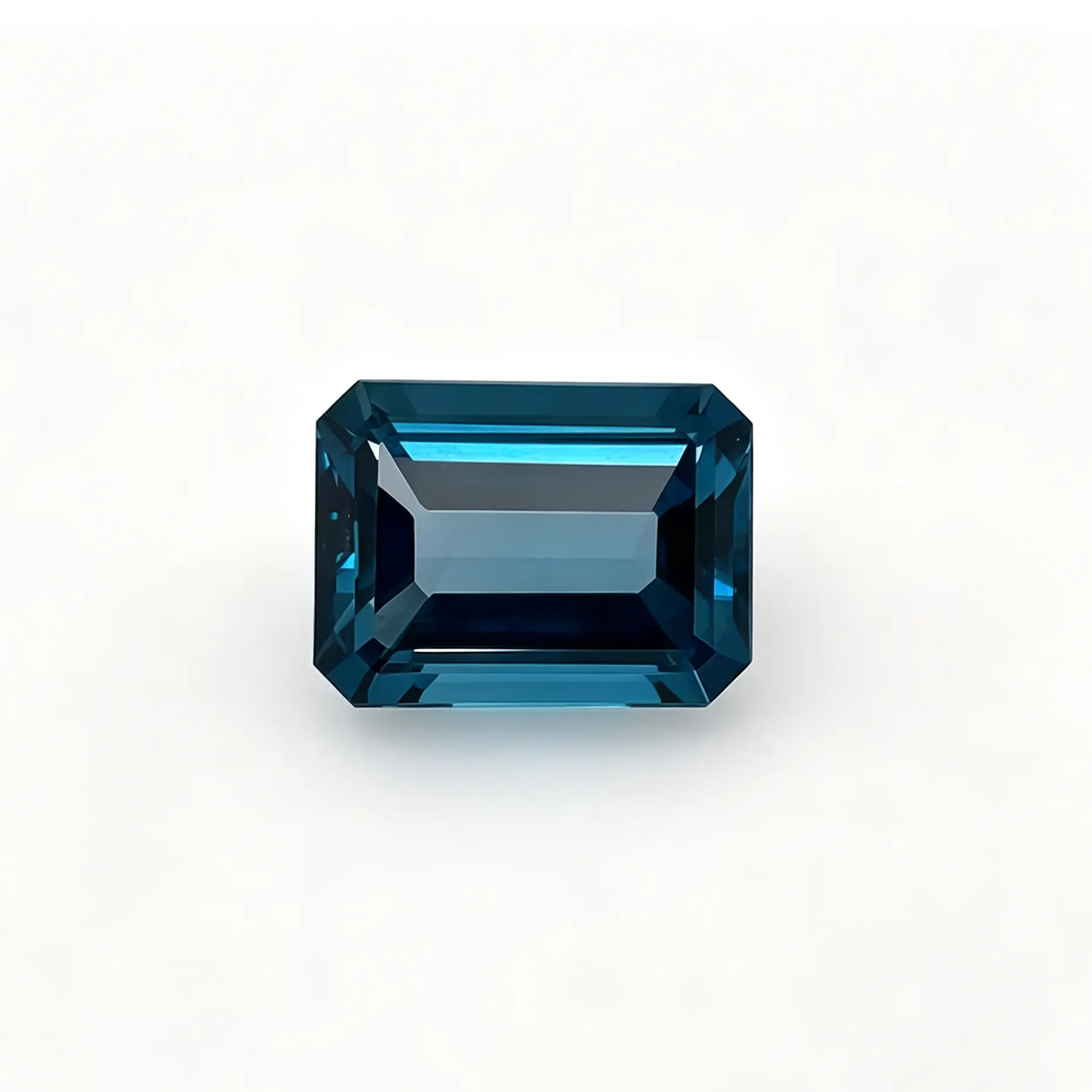 Natural London Blue Emerald Cut Topaz With Certificate