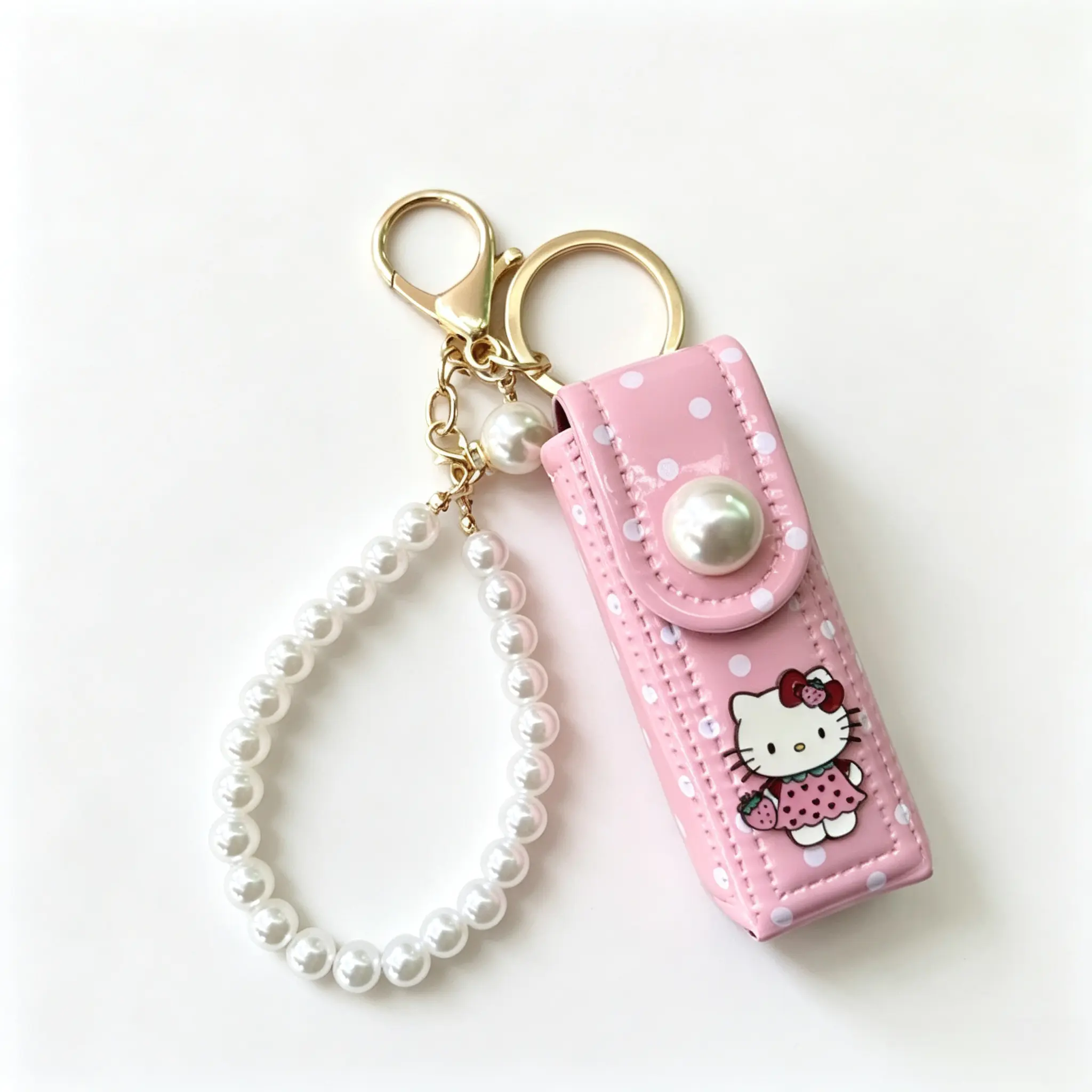 Sanrio Hello Kitty Lipstick‑Shaped Bag Charm, Decorative Purse Pendant, Accessory for Handbags, Keyrings and Backpacks, Ideal for Sanrio Collectors and Kawaii Fans