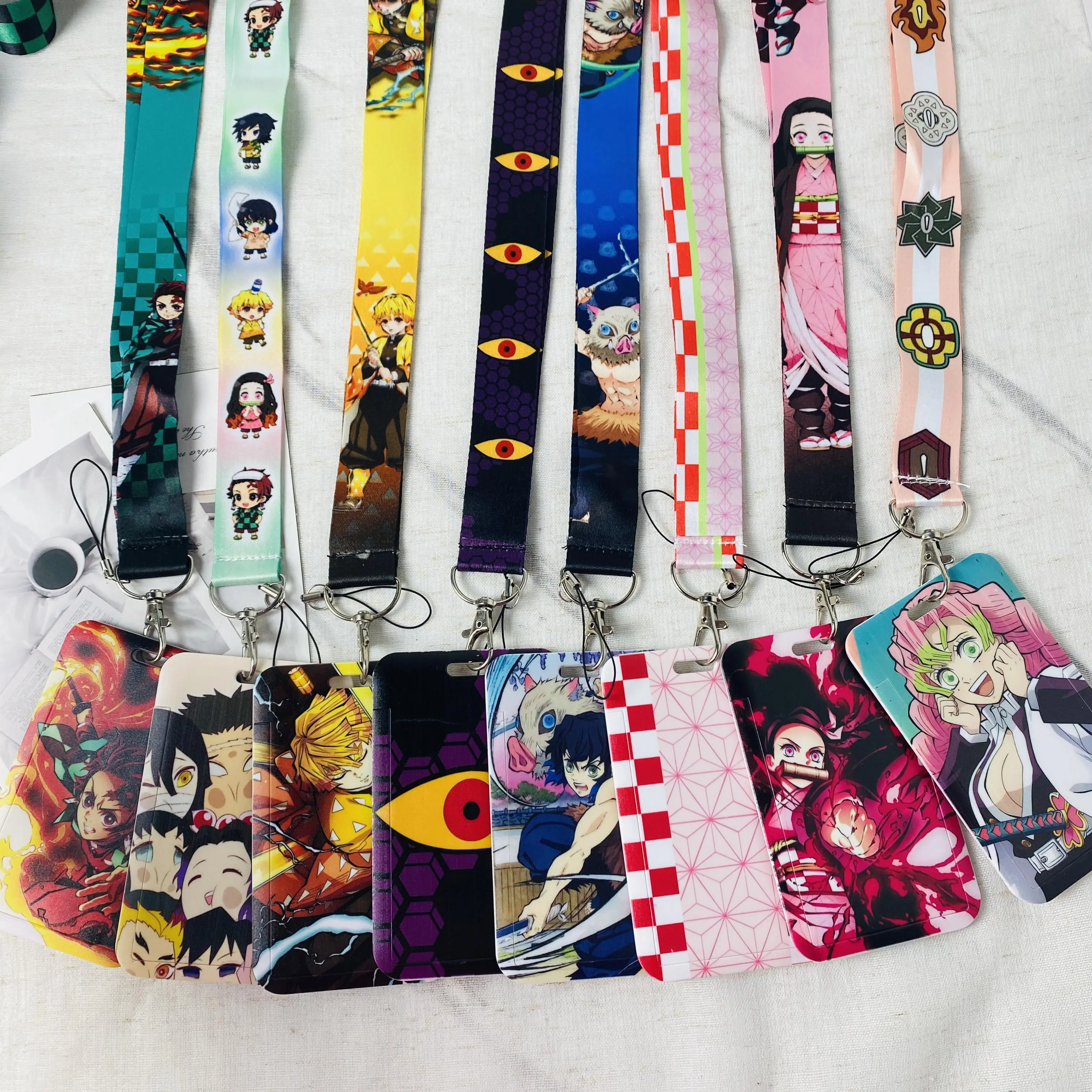 Anime Lanyard Credential Holder Keychains Neck Lanyard For Pass Card Credit Card Holder Straps Mobile Phone Charm Accessories