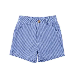 Navy Gingham Standard Shorts - Classic & Comfortable Look for Boys