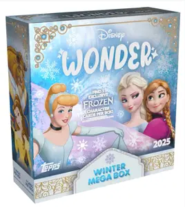 Topps 2025 Disney Wonder Winter Mega Box - 190-Card Tiered Set with Genie & Cinderella 75th Anniversary Special Storytelling Cards