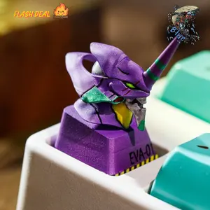 Handmade EVA Purple Evangelion Artisan Keycap – Custom Resin Keycap for Mechanical Keyboards, Mecha-Inspired Collectible, Gamer Gift & Desk Accessory