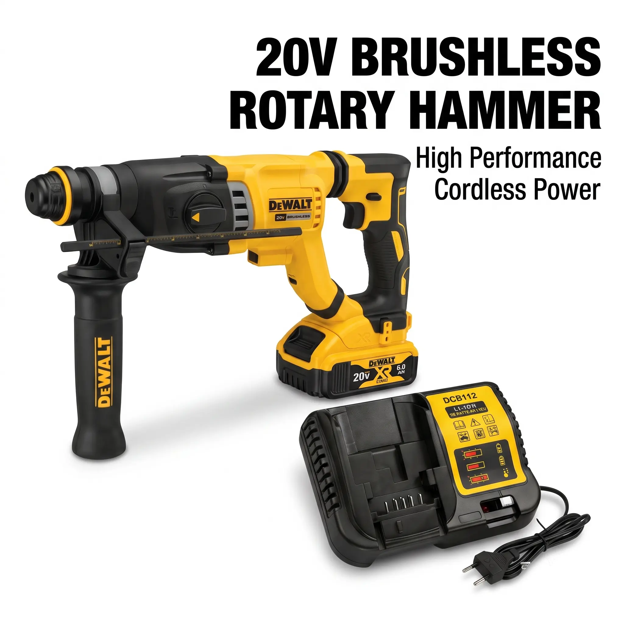 DeWalt DCH263 Brushless Impact Rotary Hammer Drill Compact Handheld Drilling Machine for Brick Concrete Drilling Outdoor & Indoor Repair Tasks