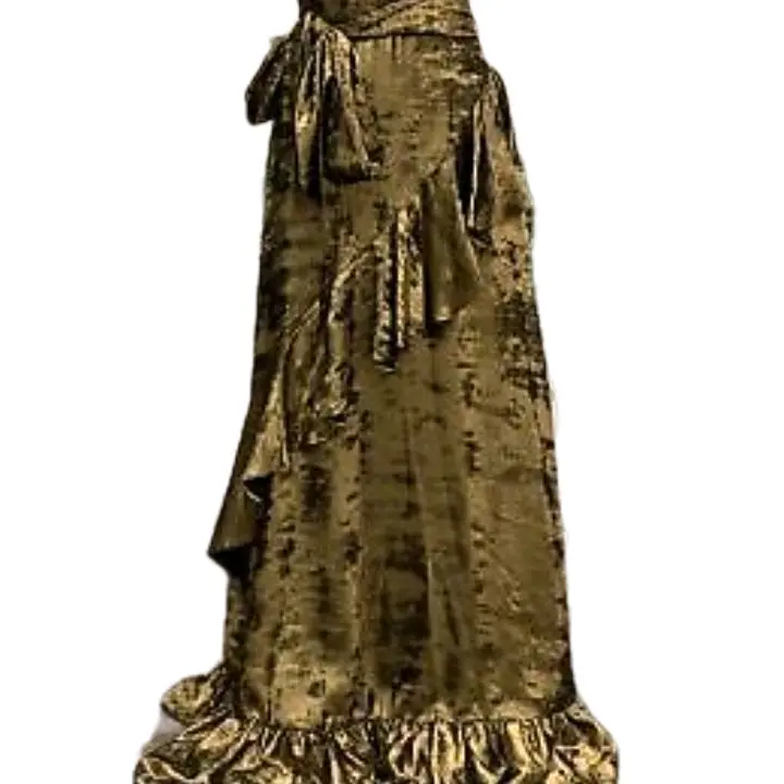 the tiffany maxi dress in gold New Arrival One Shoulder Beading Split Graduation Dresses Long Prom Dresses With Long Sleeves main image 1