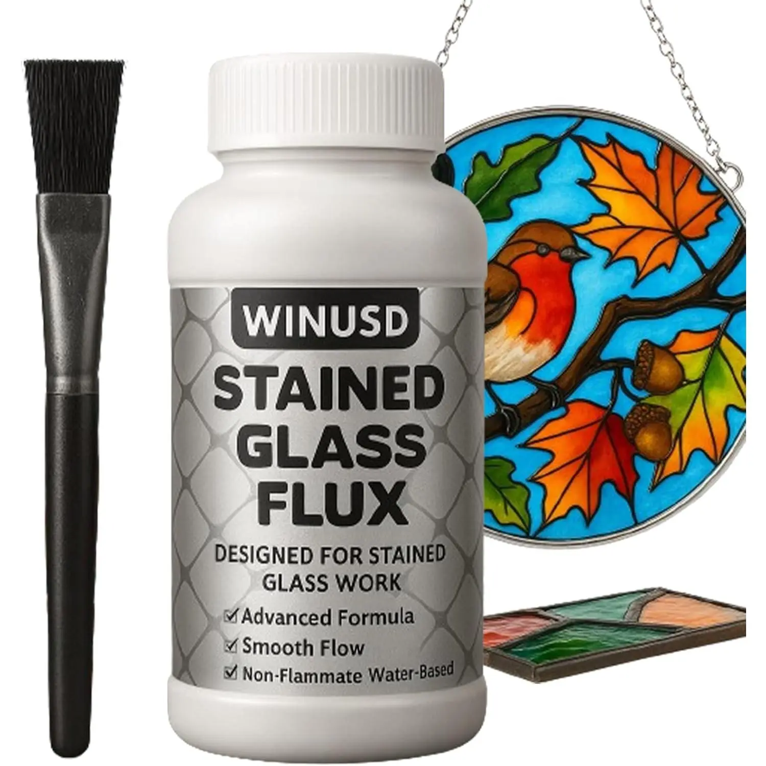 8 oz Water-Based Liquid Soldering Flux for Stained Glass and Electrical Repair - Compatible with Copper, Zinc, and Lead