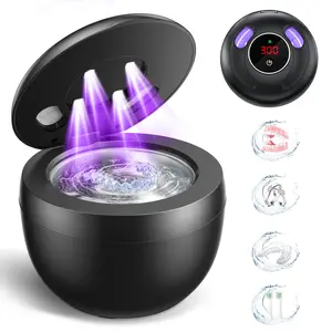 Dental Ultrasonic Retainer Cleaner Machine - 45kHz Dental Cleaning Pod with 304 Stainless Steel Tank, UVA & UVC, Digital Timer & 200ML Capacity for Dentures, Aligners, Braces, Mouth Guards, Night Guards, Toothbrush, Jewelry and more, Home and Travel Use