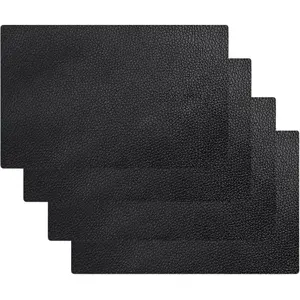 4 count Self-Adhesive Leather Repair Patches, 8 x 12 Inch Black Repair Patch Tape for Couches  Leather Patches for Furniture, Sofa, Chair,  Seats (Black)