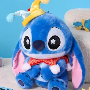 Disney Stitch Mischief Series No. 12 Sitting Plush Doll (Surprise Clown), soft stuffed collectible toy gift for kids and fans
