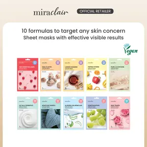 miraclair Serum Mask Pack 10 Sheets | 10 Piece Vegan Sheet Mask Set for Daily Hydration, Nourishment, & Targeted Skin Concerns with Deep-Fit Viscose Rayon Mask Sheets