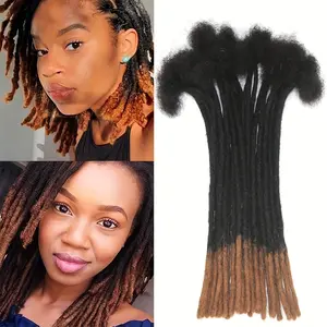 2025 New Arrivals 0.4cm Wide Permanent Loc Extensions Human Hair 10 Strands 8 Inch Real Human Hair Dreadlock Extensions Full Handmade Micro Soft Dreads Extensions Human Hair T1B-30, Can Be Dyed Bleached Curled