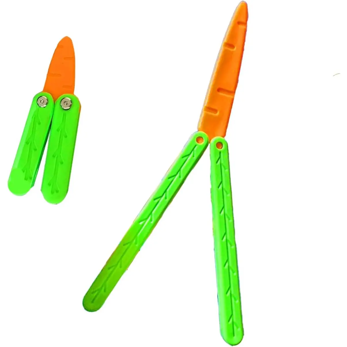2-Piece Carrot Butterfly Fidget Set, Vibrant Novel Design, Crafted with Advanced 3D Printing Technology, Durable and Sturdy Construction, Ideal Stress Relief Toy, Includes One Large and One Small from RMISODO RMISODO