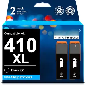 410XL Ink Remanufactured for Epson 410 Ink Cartridges for Epson 410XL Black High Yield to use with Expression XP-7100, Expression XP-830, XP-640, XP-530, XP-630, XP-635 Printer (2-Black)