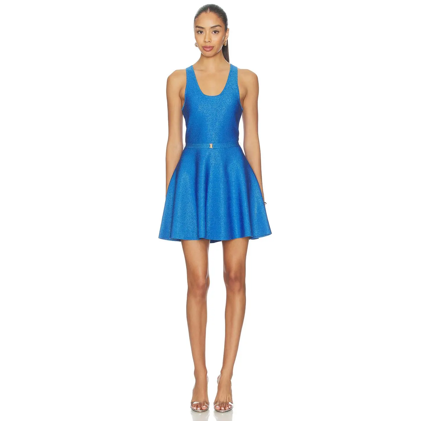 Karina Grimaldi Cleo Knit Metallic Mini Dress in Cobalt