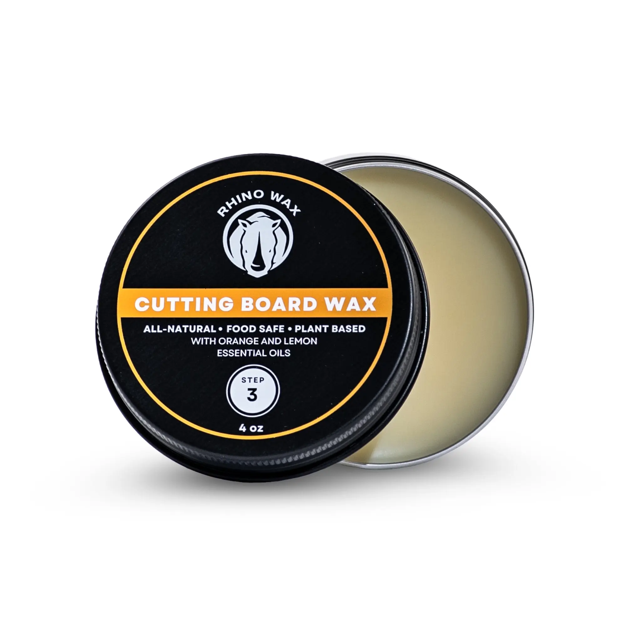 Rhino Wax Coconut Cutting Board Wax and Butcher Block Surface Conditioner