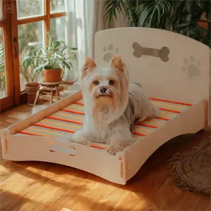 Bone & Paw Pet Bed - Water-Resistant Cushion, No-Tool Assembly, Indoor/Outdoor Use for Small Dogs