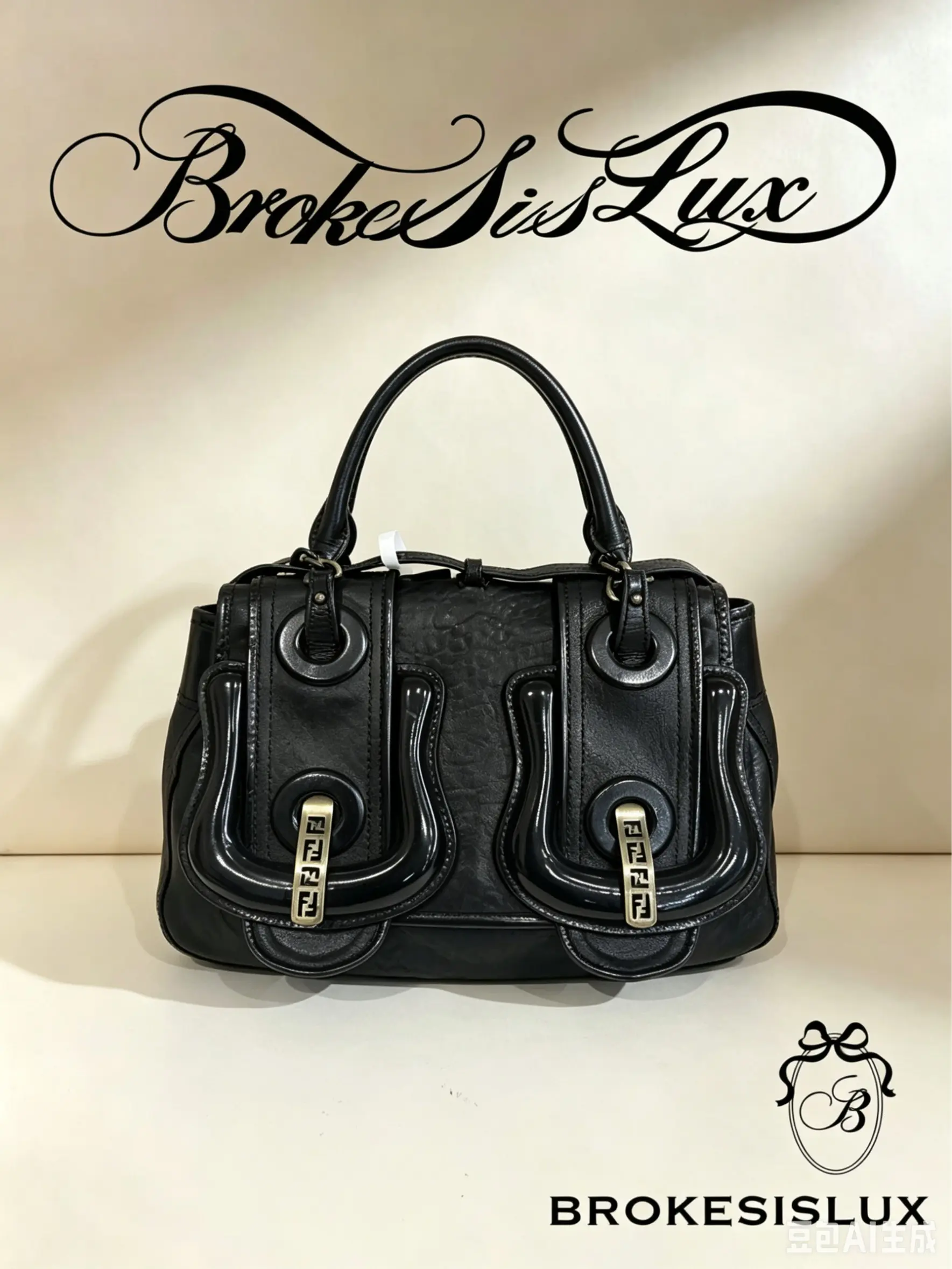 Pre-owned FENDI Vintage Black Leather Satchel | FF Logo Hardware, Retro & Everyday Shoulder Bag