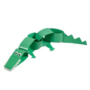 5 3/4" x 13 3/4" Green Alligator Paper Chain Craft Kit - Makes 12