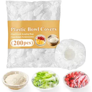 200pcs Bowl Covers Bread Proofing - Plastic Wrap for Food Sourdough Bread Baking Rising Elastic Reusable Plate Covers Outdoor Food Fresh Keeping Bags Shower Cap Hair Deep Conditioning