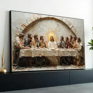 Last Supper Poster No Framed, Religious Wall Art Print, Jesus with Disciples Artwork, Christian Home Decor