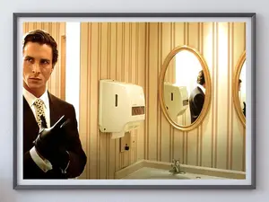 American Psycho Patrick Bateman Poster, Printable Bathroom Wall Art, Classic Horror Movie Poster