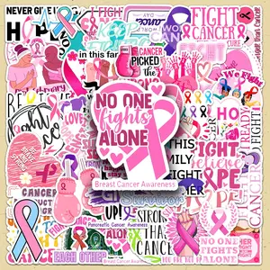 Breast Cancer Themed Sticker, 100pcs/set Creative Motivational Theme Self Adhesive Stickers, DIY Decorative Sticker for Scrapbooking & Journal Making, Scrapbooking Supplies