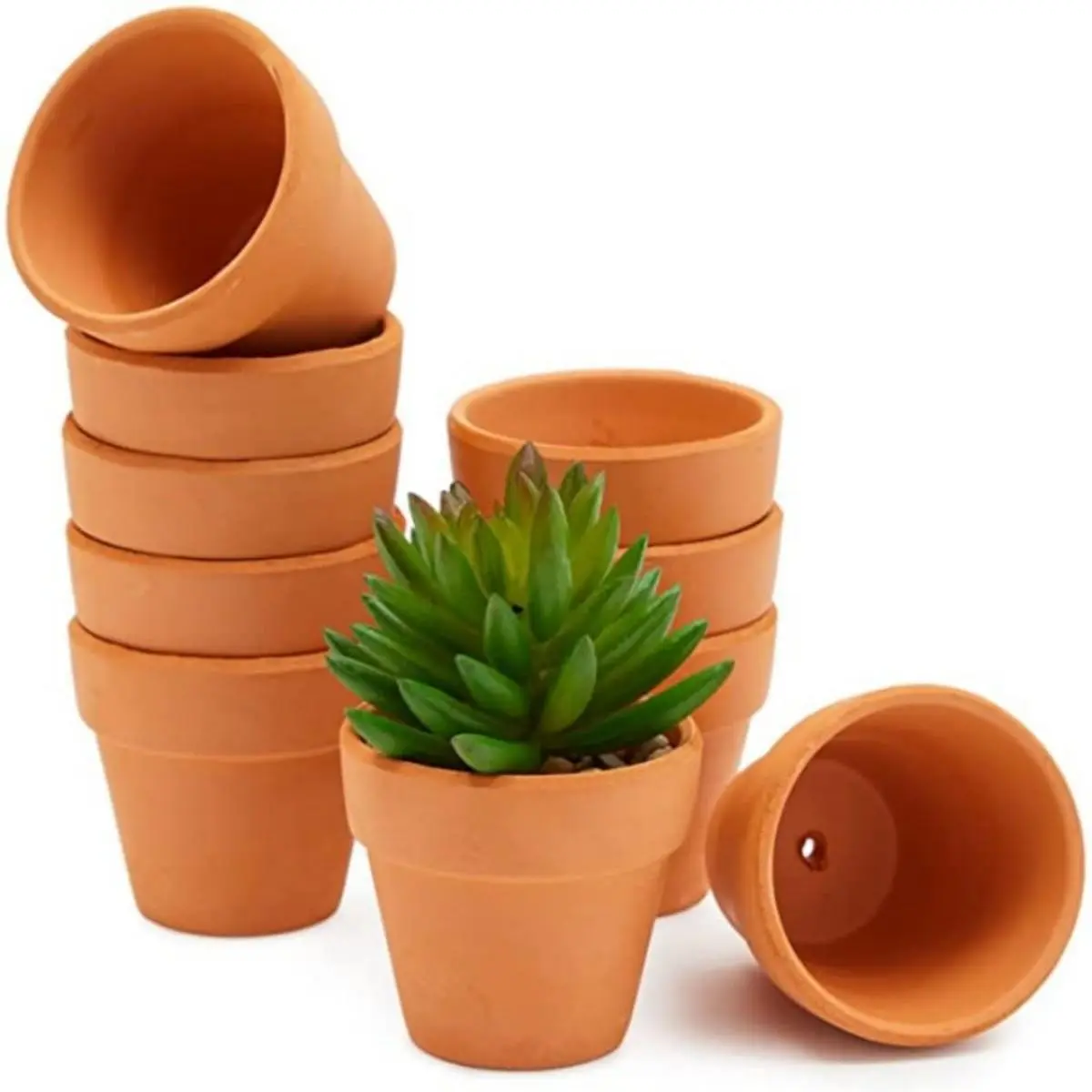 16 Pcs 1.8'' Terra Cotta Pots Pottery Planter Cactus Flower Pots Succulent Pot with Drainage Hole- Great for Plants,Crafts
