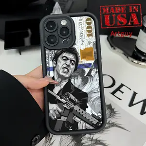 Phone Case for iPhone 17 Pro Max 16 Plus 15 14 13 12 11 Air XR E Creative Scar Face Painted Shockproof Silicone TPU Bumper Drop Protection Soft Cover