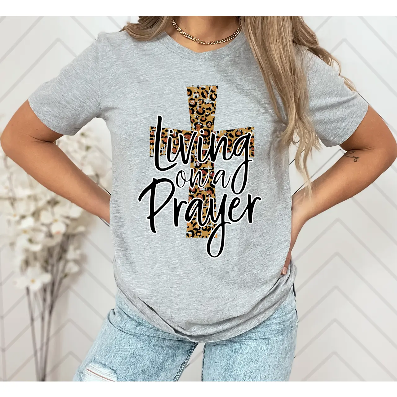 Living On A Prayer Leopard Print Screen Print Heat Transfer