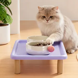 Ceramic Cat Bowl Set, Durable Pet Feeding Dish & Water Container, Ideal for Cats & Kittens, Easy Clean Design