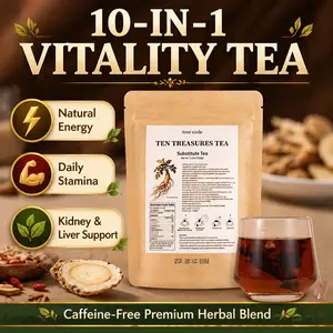Treecode 10-in-1 Ginseng & Sea Cucumber Tea | Upgraded Ten Treasures Formula with Maca & Goji | Premium Men's Vitality & Energy Booster | Natural Herbal Wellness Blend Dried Fruit Tea Beverage